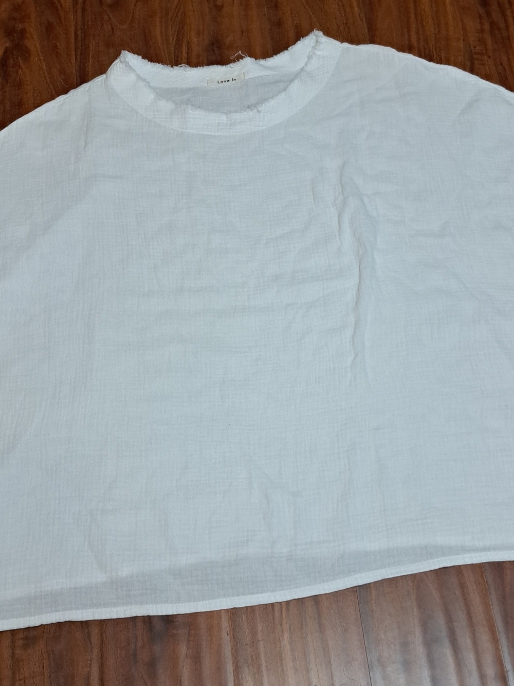 Love White Short-Sleeve Boxy 100% Cotton Top